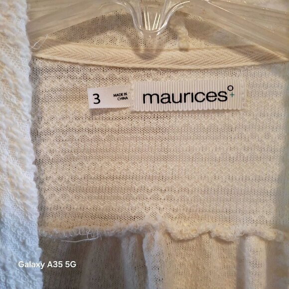 Maurices Womens Open Front Textured Cardigan Size 3 Polyester Cotton Blend - Picture 3 of 6